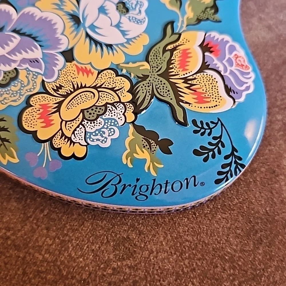 3/$30 BRIGHTON Floral Heart Jewelry Tin Box